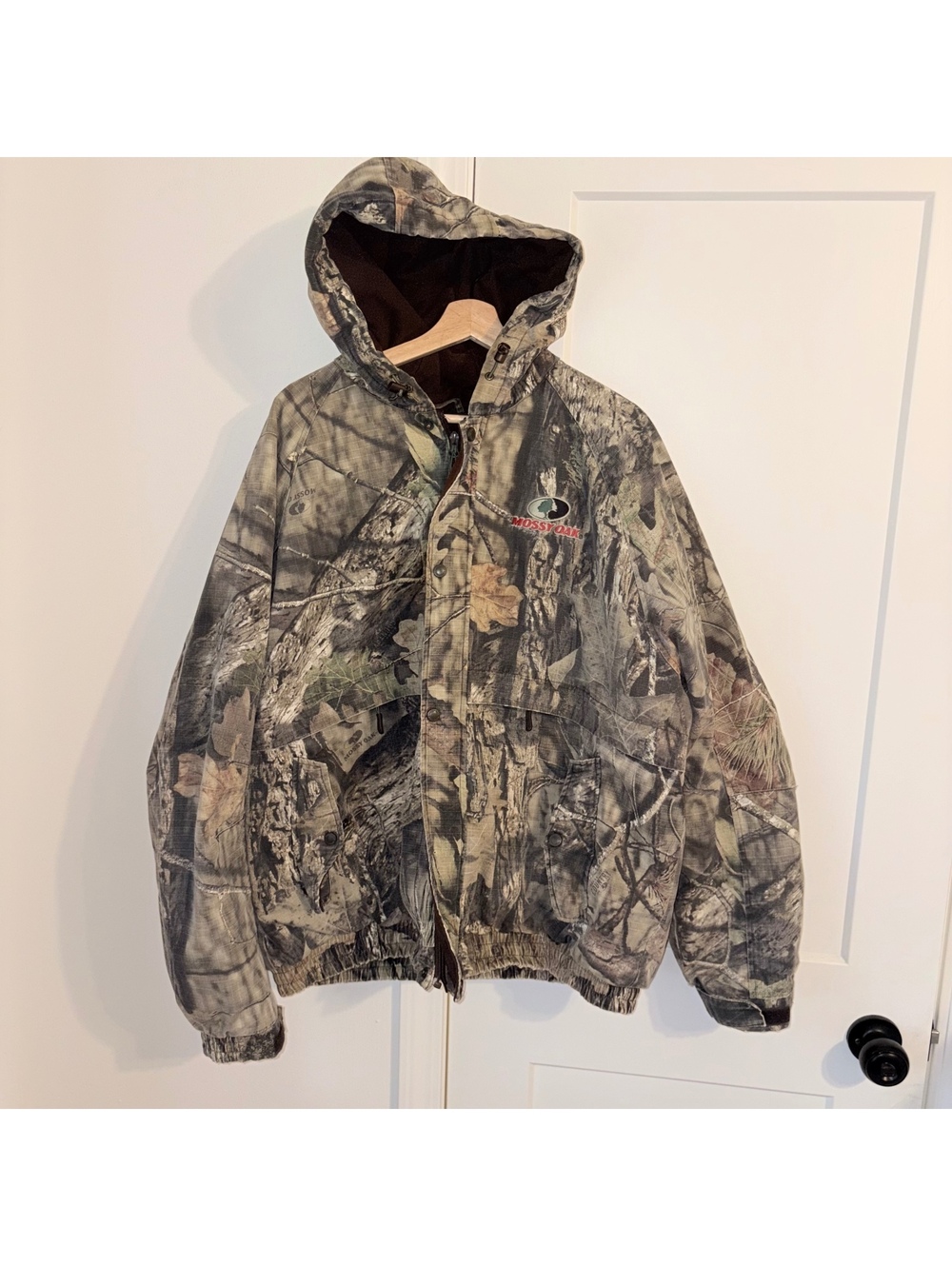 Mossy Oak Men’s XL Heavy Duty Warm camouflage hooded jacket brown lined